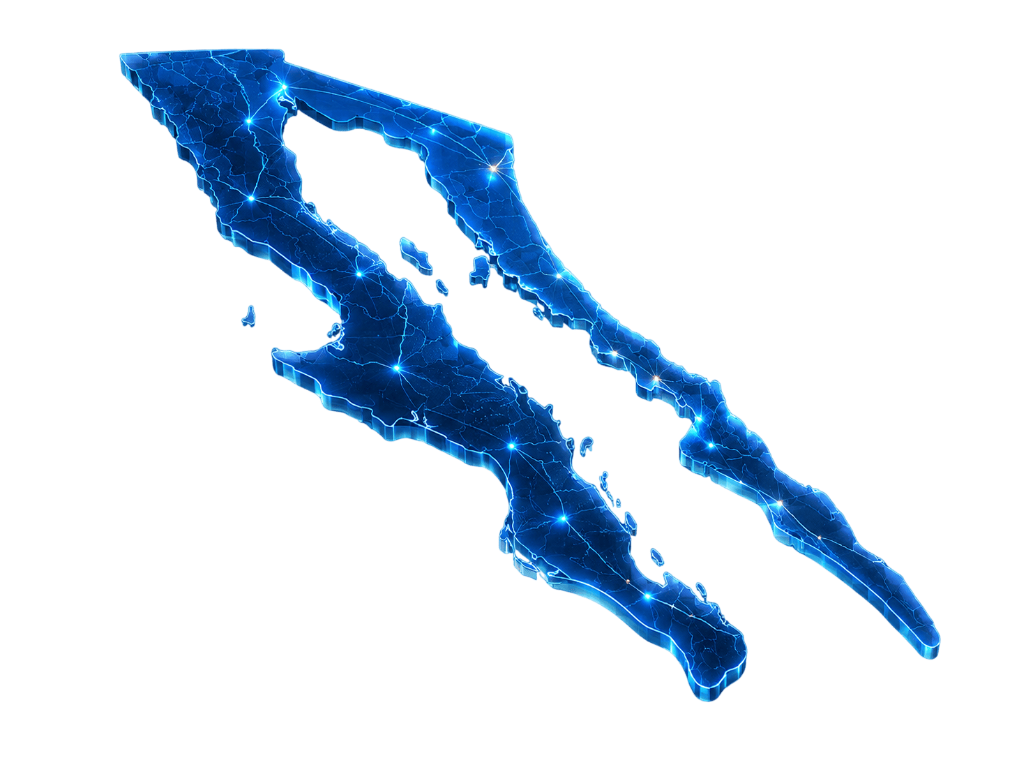 Mapa de Baja California y Baja California Sur